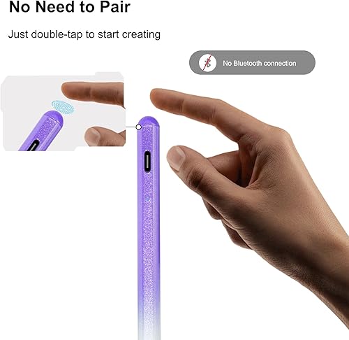 Miniatura 10 de Lápiz óptico para iPad, lápiz activo con carga rápida, sensor de inclinación de rechazo de palma, bolígrafo Apple Pen magnético compatible con iPad