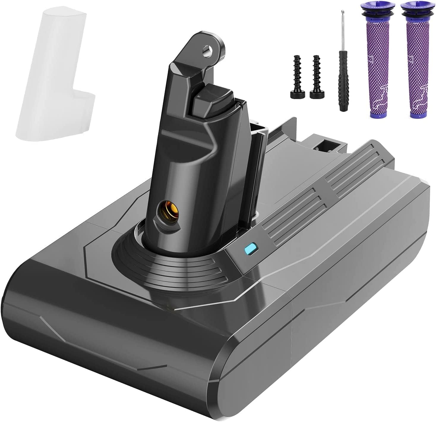 Dyson V6 Battery Replacement 3500 mAh for Dyson v6 DC59 DC58 DC61 DC74 DC74 DC62 Animal DC72 Series Absolute Animal Motorhead Slim SV03 SV04 SV05 SV06 SV07 SV09 +2 Filters