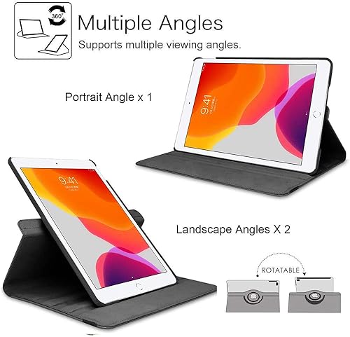 Miniatura 3 de Funda para iPad de 9.7 pulgadas 2018 2017iPad Air 2  Funda protectora con soporte giratorio de 360 grados, funda protectora inteligente con apagado