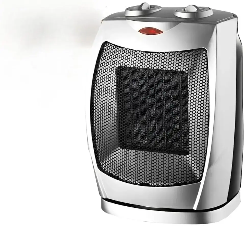 Aquecedor cerâmico elétrico portátil 1500W térmico para residência aquecimento ambiente cor prata