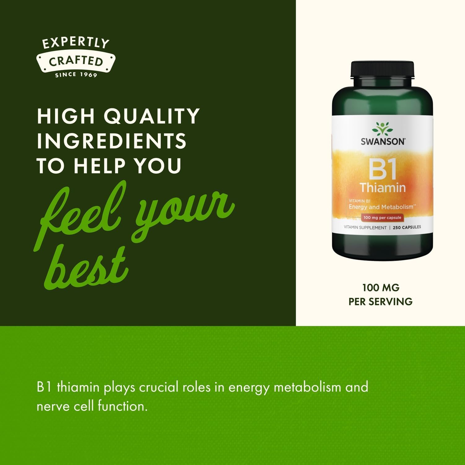 Swanson Vitamin B1 (Thiamin), 100 mg Each, 250 Capsules — Amazon image 5