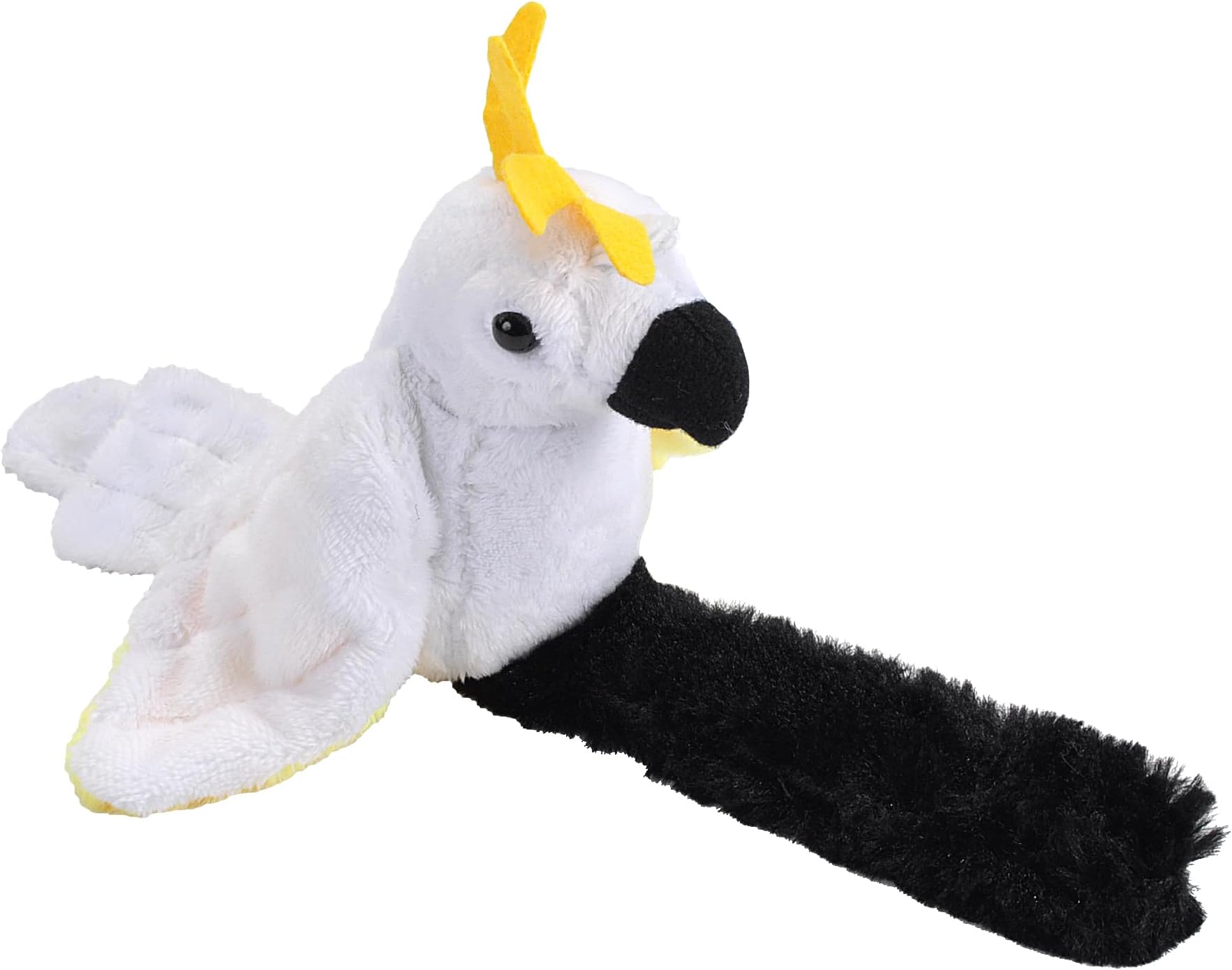 Wild Republic Perching Cockatoo, Sulphur Crested, Snap Bracelet, Records and Replays, 9 Inches, Gift for Kids, Plush Toy, Fill is Spun Recycled Water Bottles, Sulphur Crested Cockatoo, 7.5"