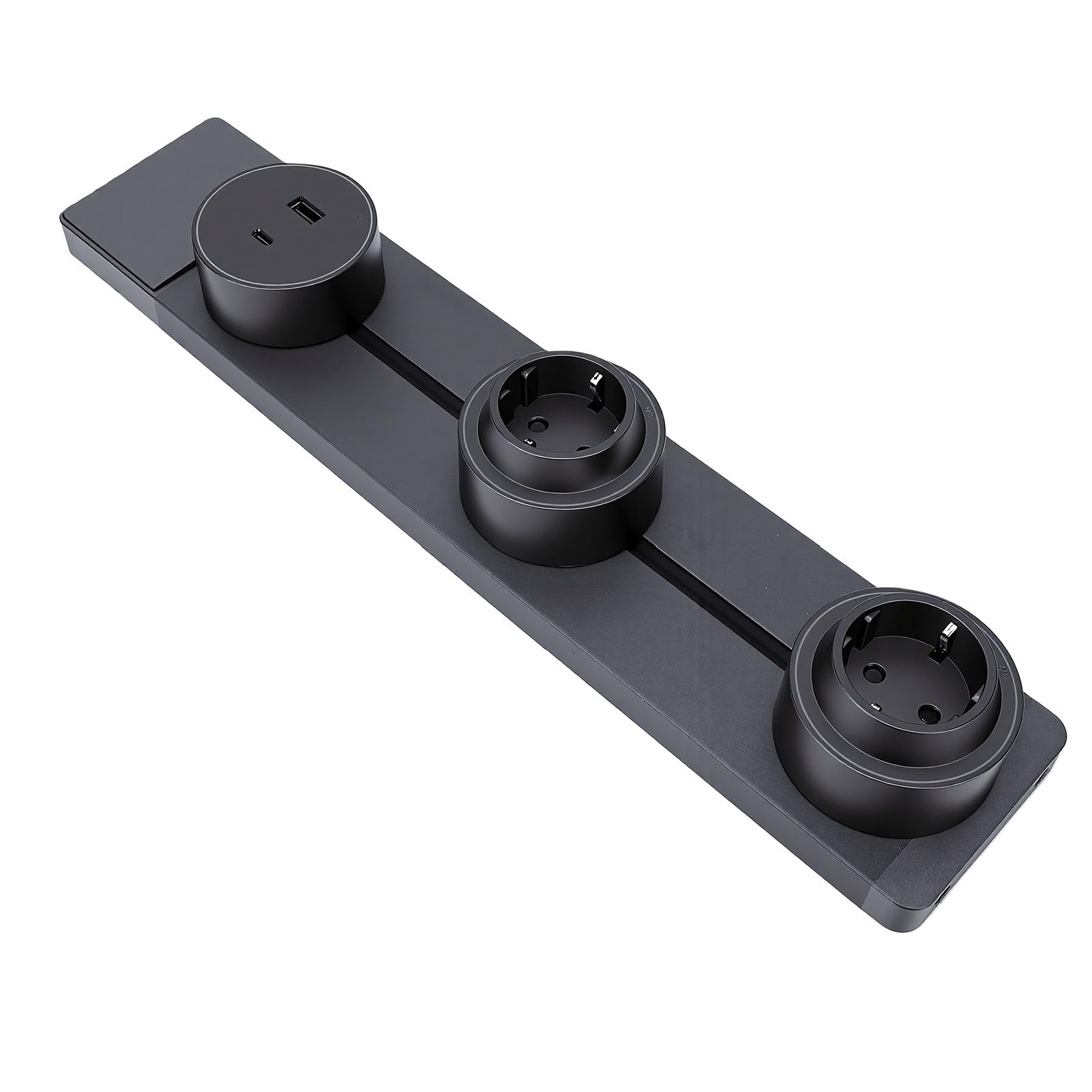 Irfora Multipresa Power Track con Porte USB Design Durevole per Cucina e Ufficio Costruzione in Lega di Alluminio Grigia da 40 Cm