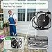 SPECILITE Heavy Duty Metal Garden Hose Reel With 100 Ft 304 Stainless Steel & Aluminum Nozzle, Wall Mount/Floor Water Pipe Spool, 360° Rotation Frame, Winder Combo, Black