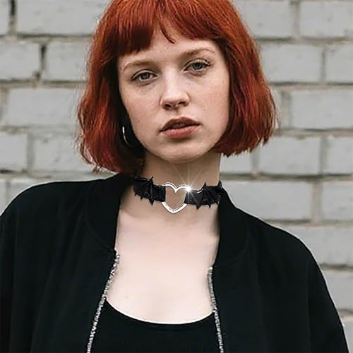 Miniatura 3 de Gargantilla de cuero de murciélago, gargantilla punk, collar de Halloween con alas de murciélago de diablo, collar de gargantilla de piel sintética