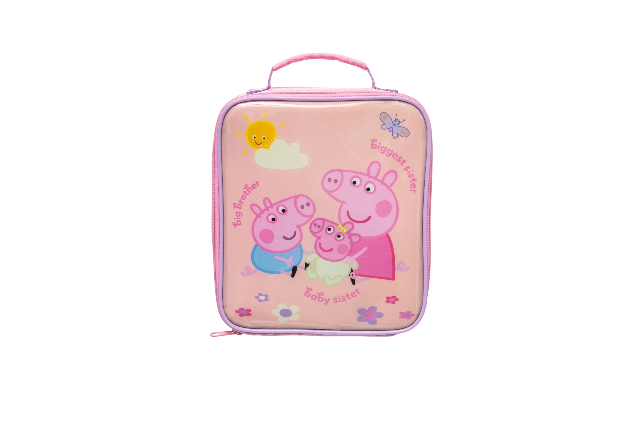 HOX Peppa Pig Family Portrait Lunch Bag| Insulated Kids Lunchbag with Handle & Zip | Durable, Lightweight, 23x20x7 cm – Ideal for School, Nursery & Travel Gift for Peppa Pig Fans