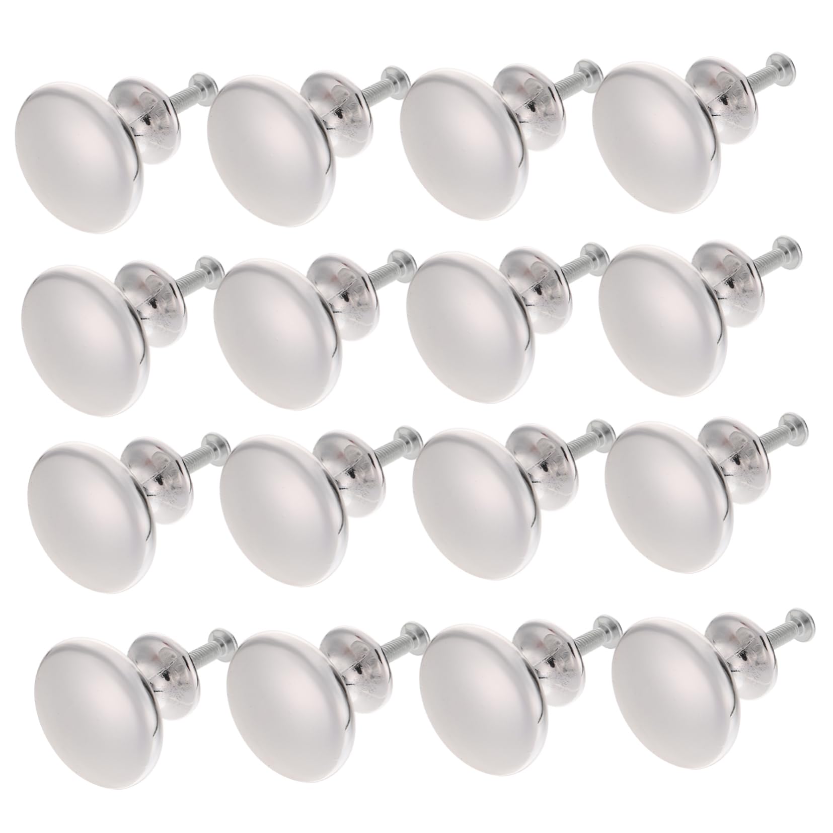 Lurrose 30 Pomelli per Armadi in Lega di Zinco e Alluminio, Argento, Facili da Installare, Eleganti per Cassetti e Mobili