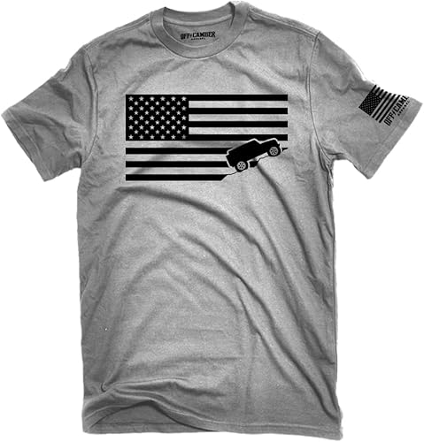Camiseta con bandera estadounidense Jeep Ash Gray Camiseta con bandera estadounidense Jeep Ash Gray