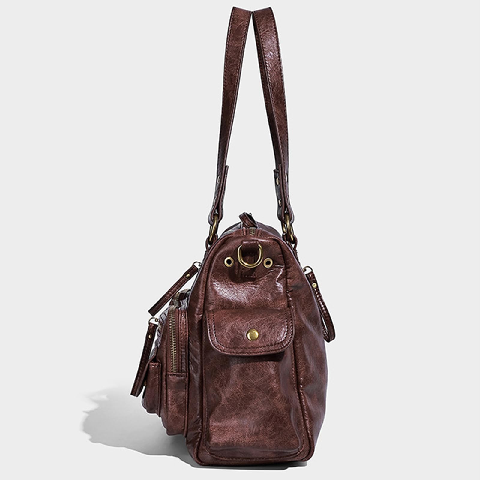 Borsa a tracolla da donna in PU stile anni '90 con tasche multiple borsa retrò con cerniera a tracolla per viaggi