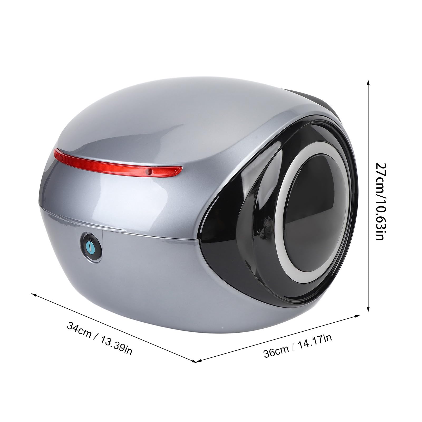 Motorcycle Top Case ABS 32L Résistant à la poussière résistante à la poussière Boîte de queue Sporty Boîte de rangement du coffre pour vélo électrique à scooter (Gris)