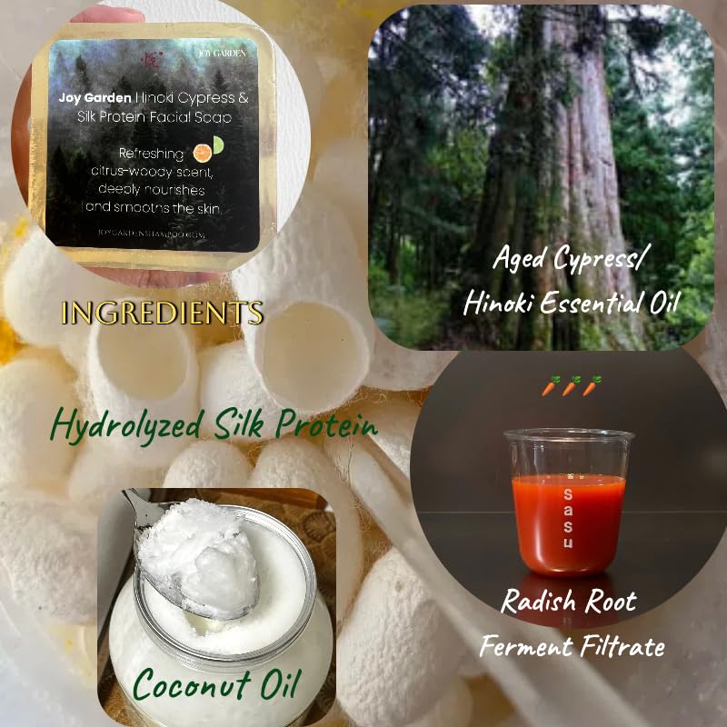 Joy Garden Hand made Ali Mountain Hinoki Silk Protein Facial Soap Rich - Image 3