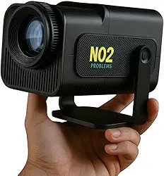 NO2PROBLEMS -Mini Projetor inteligente HY320 Portatil 5G Wifi 6 BT 5.0 Android 11, Full HD 4K, Projetor Led Auto de Correcção Trapezóide Horizontal, 180°Girável Projector para Telefónico(EU Plug)