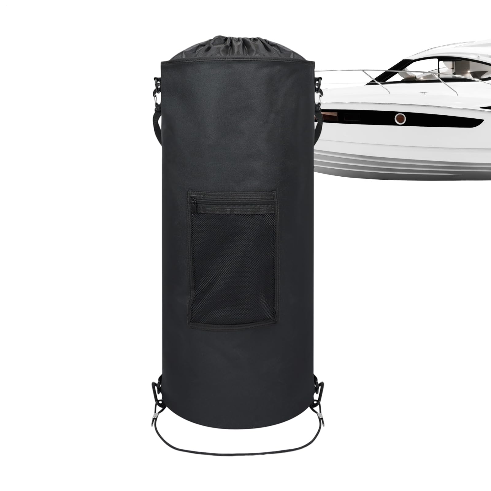 Boat - Cestino per la spazzatura, 64 x 26 cm, riutilizzabile, 45 – 59 litri, per camper, organizzatore di contenitori di supporto per cavo della spazzatura, contenitore pieghevole impermeabile in