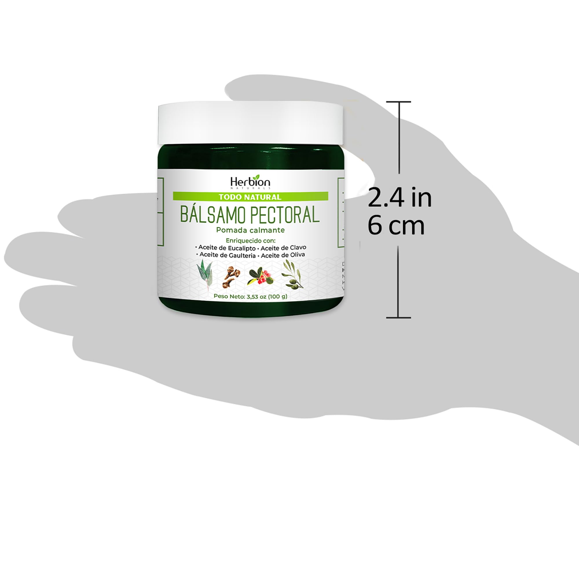 Herbion Naturals Chest Rub, ungüento calmante natural, alivia la congestión del pecho, reduce los dolores musculares, adultos y niños de 2 años y más, 3.53 Oz