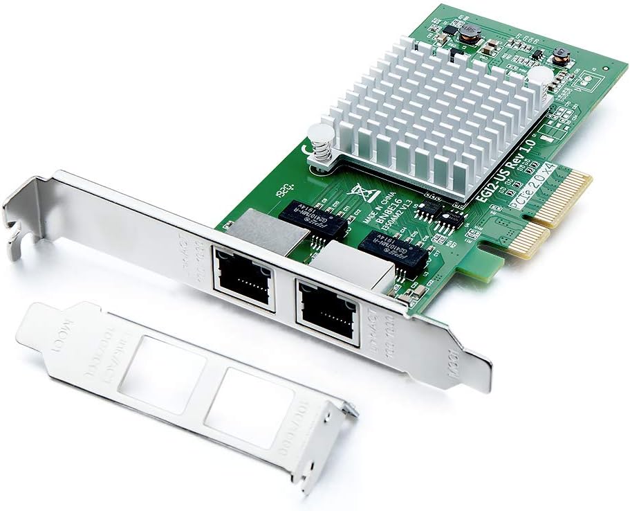 Carte réseau PCIE Gigabit pour Puce Intel I350AM, avec Deux Ports RJ45, Carte LAN