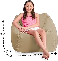 Vista 626 de Posh Creations Puf estructurado cómodo para jugar, leer y ver la televisión, Malibu Lounge, tela de lona para colorear, criaturas