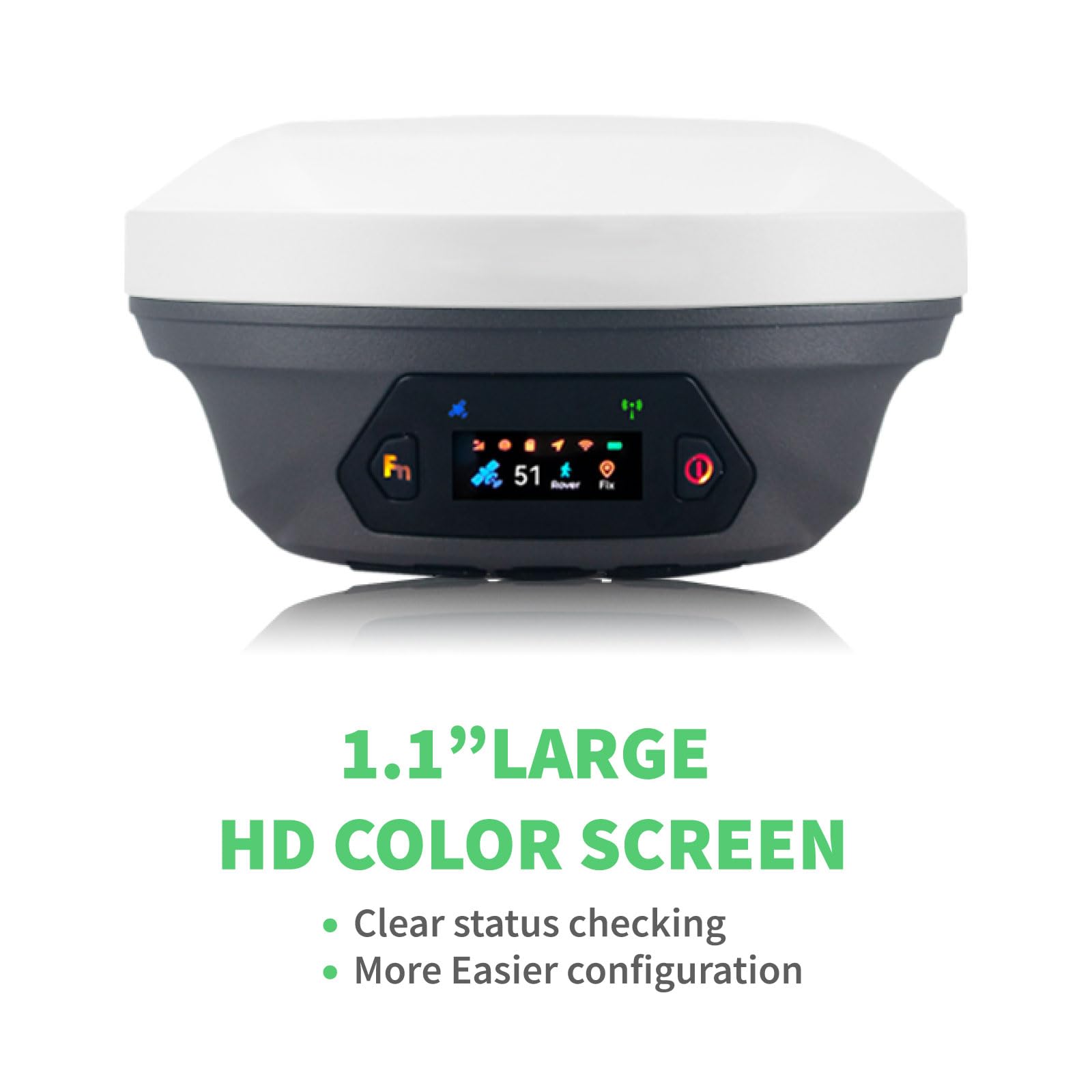 E1 Pro GNSS RTK Surveying Equipment, Over 20 Hours Endurance RTK GNSS with IMU Base & Rover, GPS RTK with Larger HD Screen and Larger Handheld Collector, 1cm Accuracy, 15km UHF Range, 60° Tilt Survey