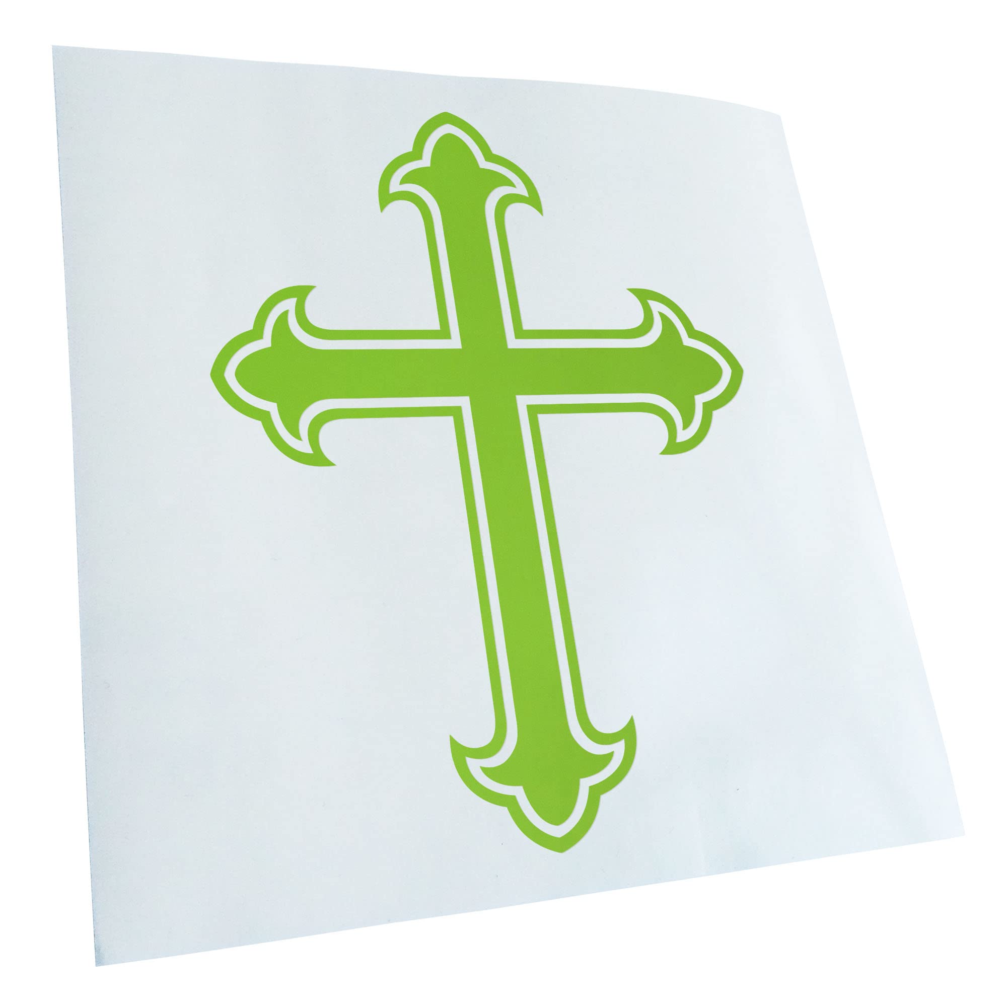 Kiwistar - Car Sticker - Green - 40 x 31 cm Lily Cross - Knight's Cross - Old Cross - Rear Window Car Sticker Weatherproof for Car Truck Moped Truck - Sticker Exterior Self-Adhesive Tuning Accessories