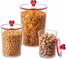 Kit 3 Peças Porta Mantimento Coração Hermético Plasútil