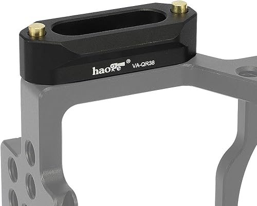 Miniatura 7 de Haoge VA-QR38 - Placa de riel NATO de liberación rápida con tornillos de 14 pulgadas para jaula de cámara, placa de queso, compatible con la OTAN,