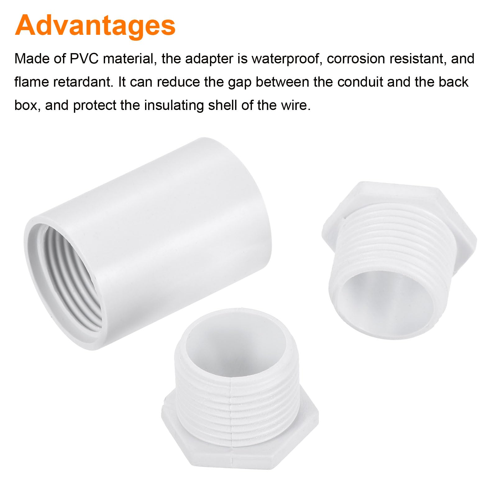 Pvc Male Lock Nut MECCANIXITY 10PCS Conduit Adaptor Male PVC Lock Nut ...