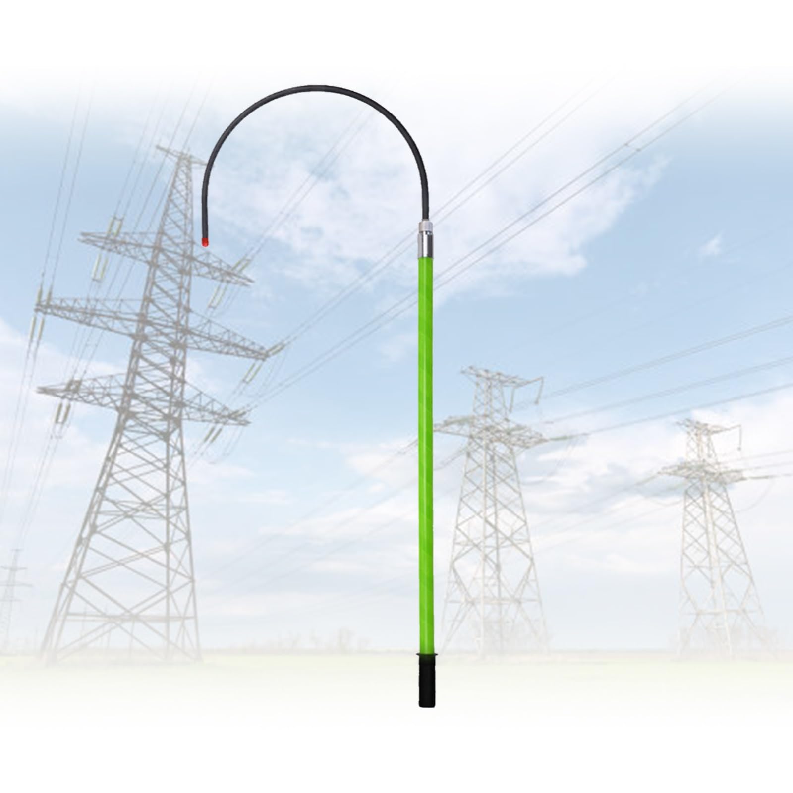 GLETSF High Voltage Insulated Rescue Hook for Electrical Safety, 35KV-110KV, Ideal for Linemen and Electricians, Includes Storage Bag, 3.0m Length (Yellow 1.5m/4.9ft),Yellow-1.5m/4.9ft
