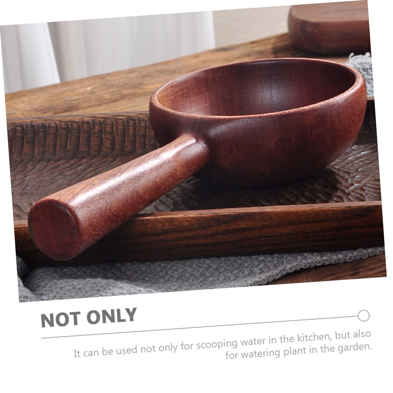 BESTonZON 2pièces Louche Bois Avec Manche Ergonomique Pour Cuisine Et Jardin Ustensile Polyvalent Pour Arroser Et Servir Pour Cuisson Lavage Des Légumes