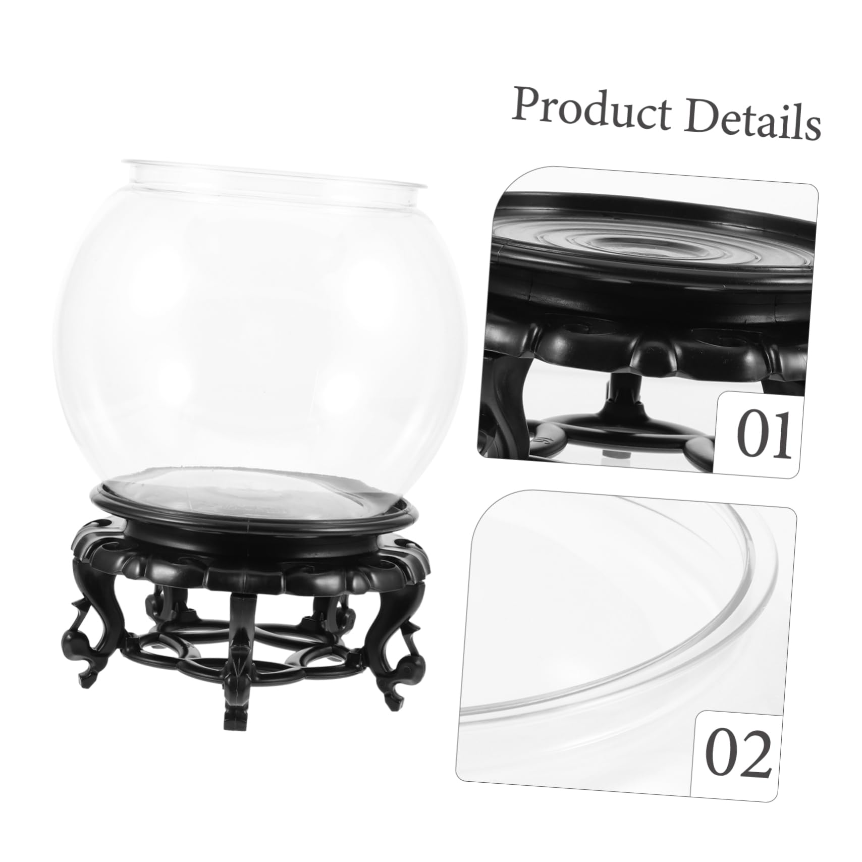 TOYANDONA Pecera De Plástico Transparente Pecera Redonda para Peces Pequeños Anticaída Hogar Decorativa Ligera Acuario De Plástico