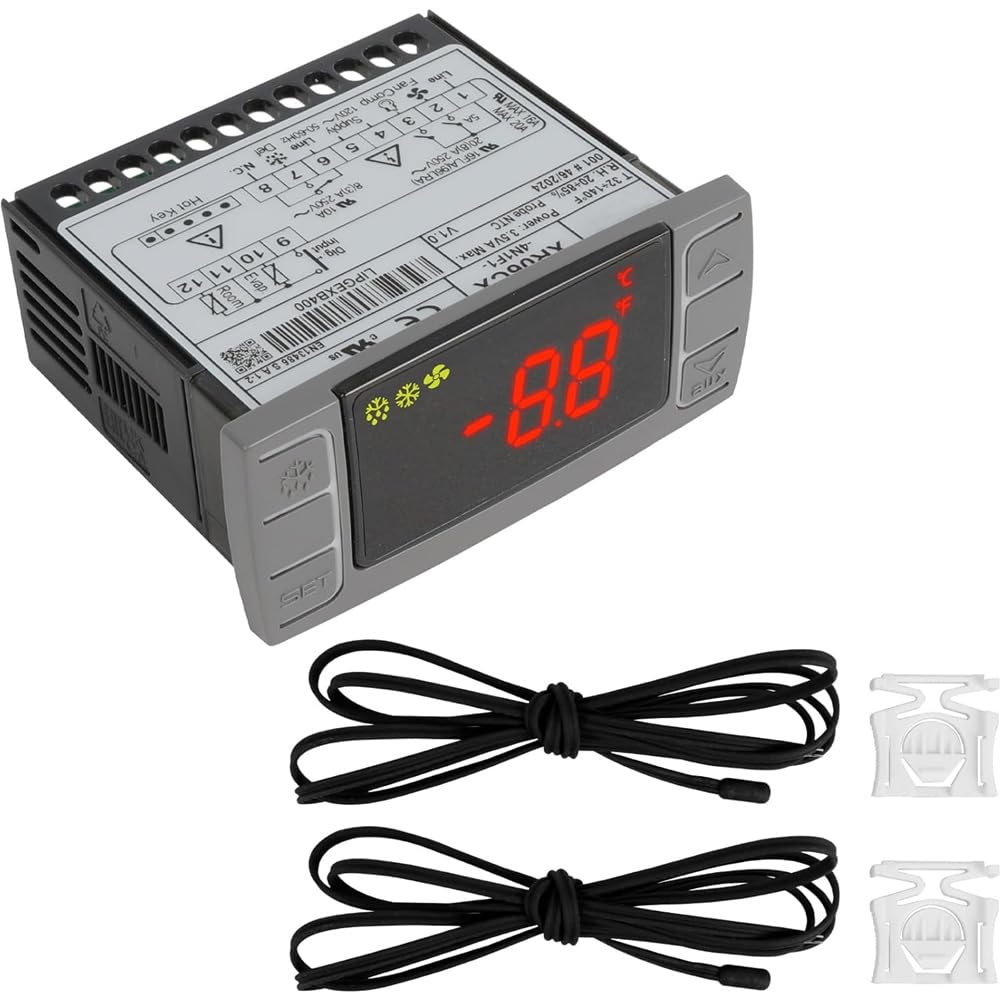 Repuesto para Controladores de Temperatura XR06CX-4N1F1, Ideal para Refrigeradores Comerciales de 120 V, 50-60 Hz, Termostato Digital.