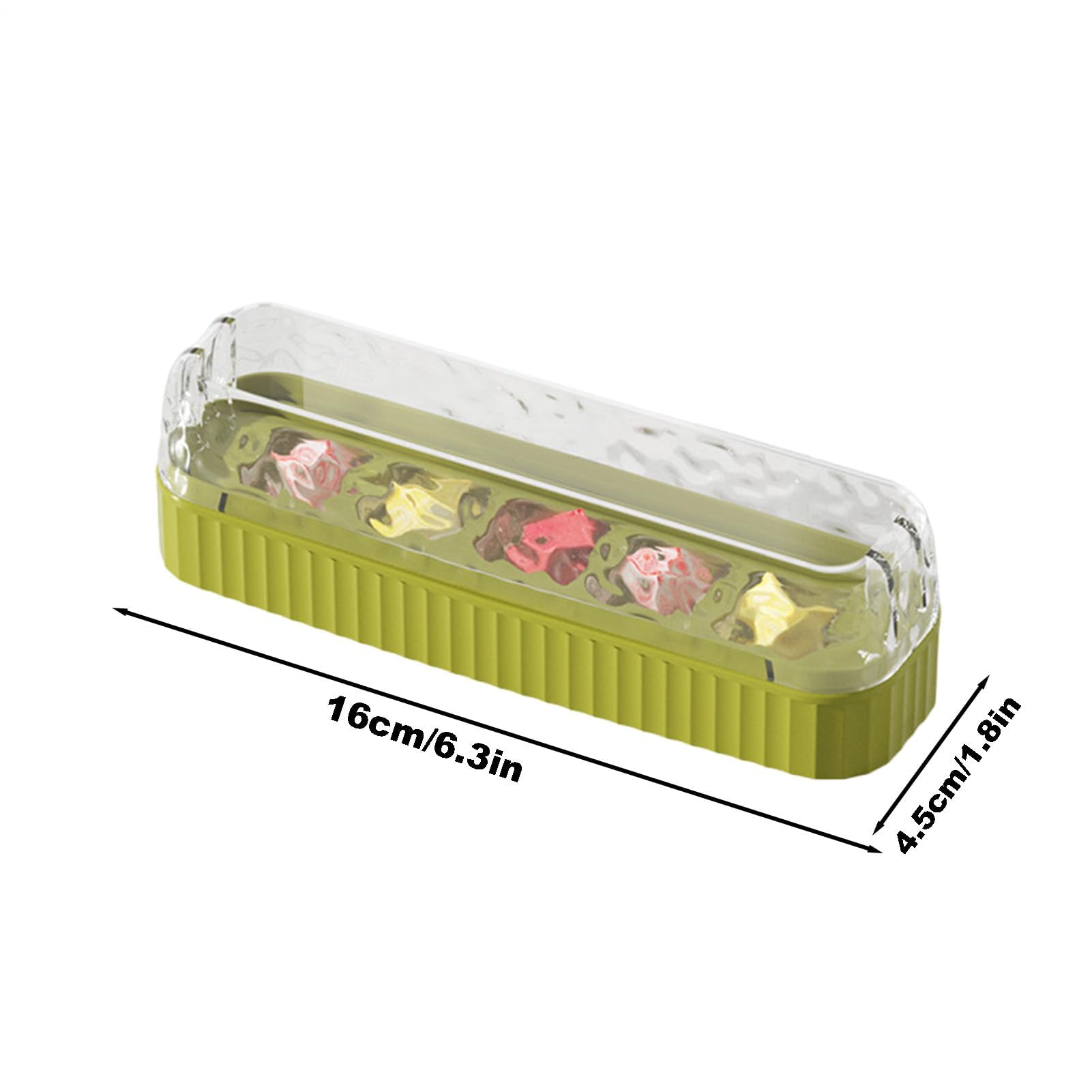 Bac à glaçons, Moule à bac glaçons – Empilable de grande capacité Bac avec couvercle(Green,S)