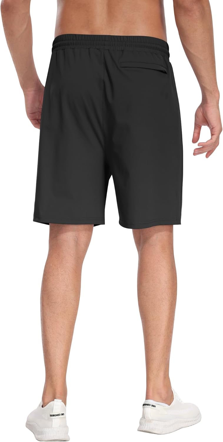 3 Pack Men's Athletic Running Shorts with Zipper Pockets,Gym Workout Basketball Hiking Shorts for Men - Image 4