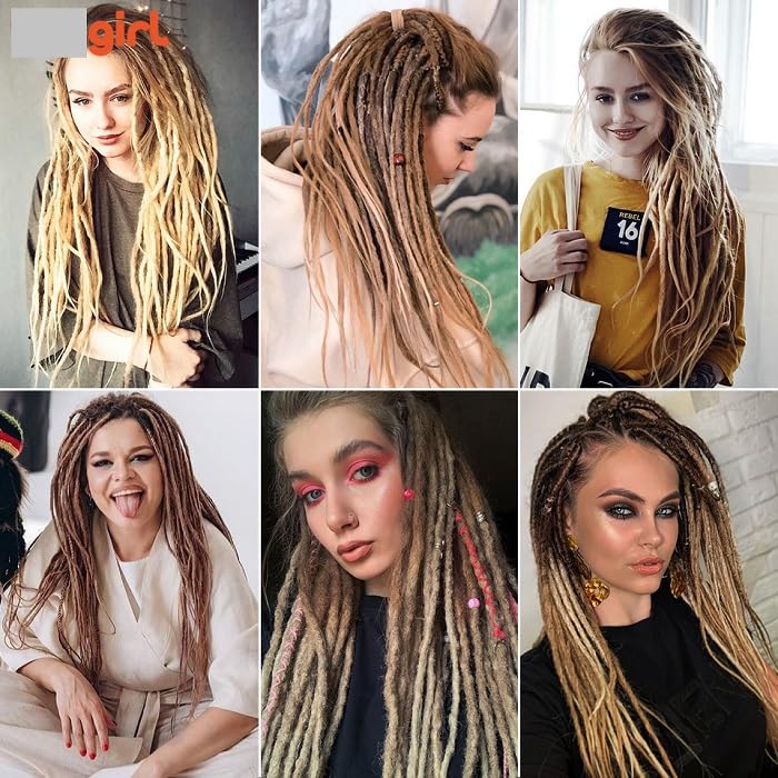 Miniatura 5 de Extensiones sintéticas de rastas, extensiones de cabello trenzado de ganchillo, extensiones de cabello trenzado para mujeres y hombres, 10 hebras