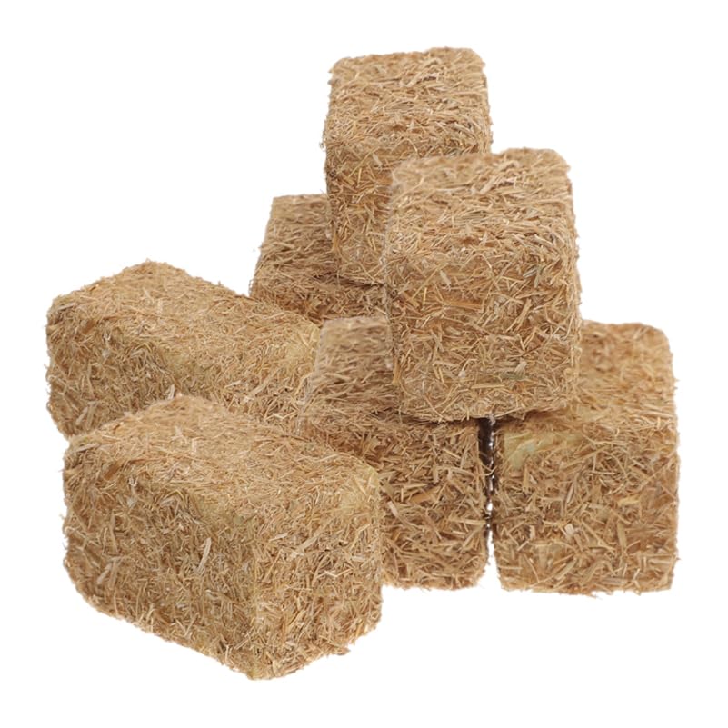 BESPORTBLE 8-piece Miniature Hay Bales for Diy Farm Decor 2x2x3cm Faux Wooden Haystack Photography Props for Miniature Gardens and Dollhouses