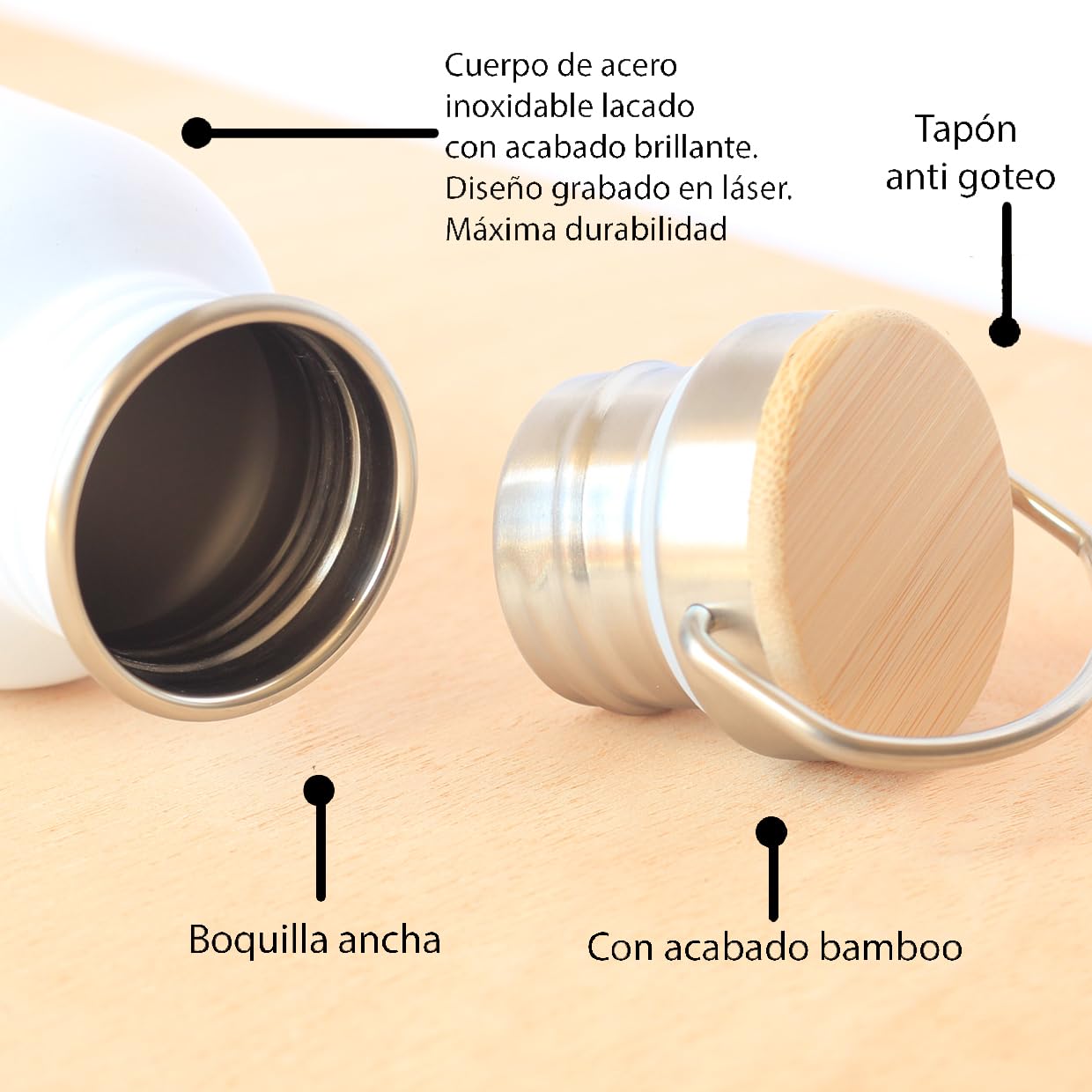 PACK REGALO PARA PROFESORA Botella De Agua Acero inoxidable, Bolsa de Algodón PERSONALIZADA y Neceser de Algodón Multiusos- Frase Motivadora - Agradecimiento Fin de curso Maestra