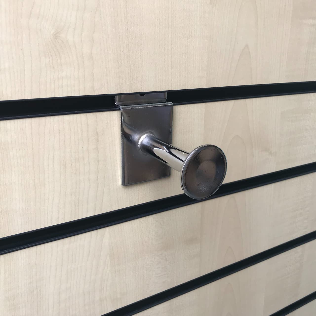 Chrome Faceout Straight Arm For Slatwall Clothing Hangers And Retail Display