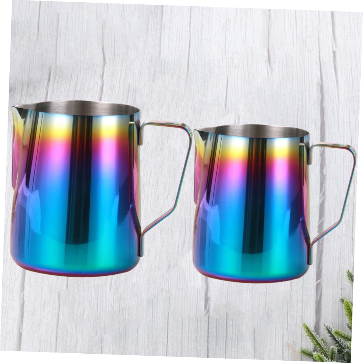 Cabilock Jarra de Leche de Acero Inoxidable para Espumar Café y Leche, Fácil de Limpiar, Medida, 2 Piezas, 350 Ml, para Casa y Restaurante