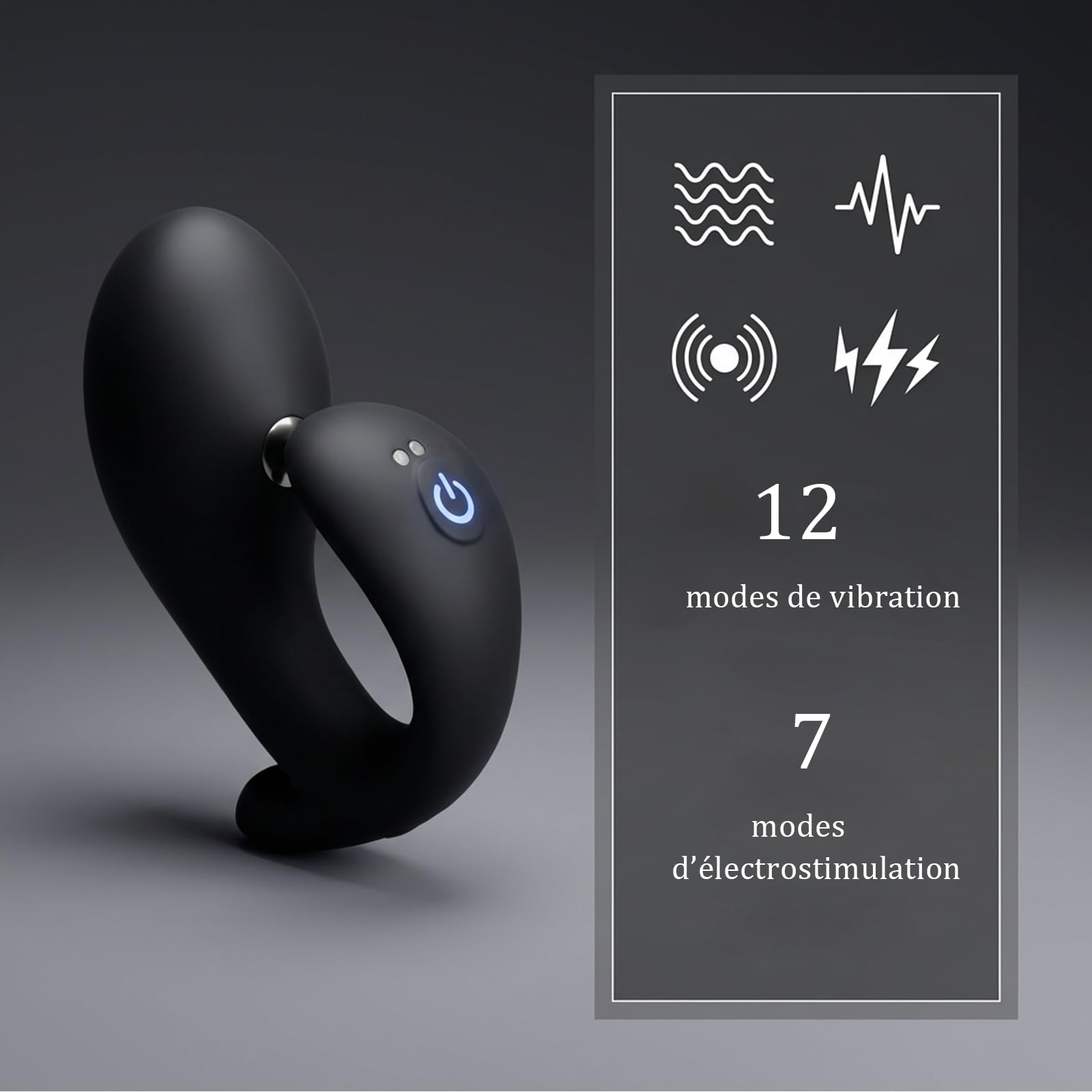 Plug Anal Électrique Electro-stimulation Plugs Anals avec Vibration Stimulateur Prostate Vibromasseurs Anals et Périnéens 7 Modes D'électrostimulation 12 Modes de Vibration avec Télécommande Sex Toys