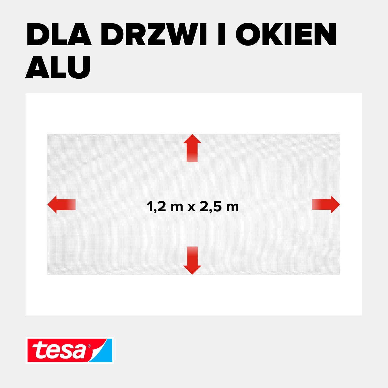 tesa INSECT STOP Refill Roll Fiberglass - rolka wymienna z siatką z włókna szklanego do moskitiery - 120 x 250 cm, biały (lekka prywatność)
