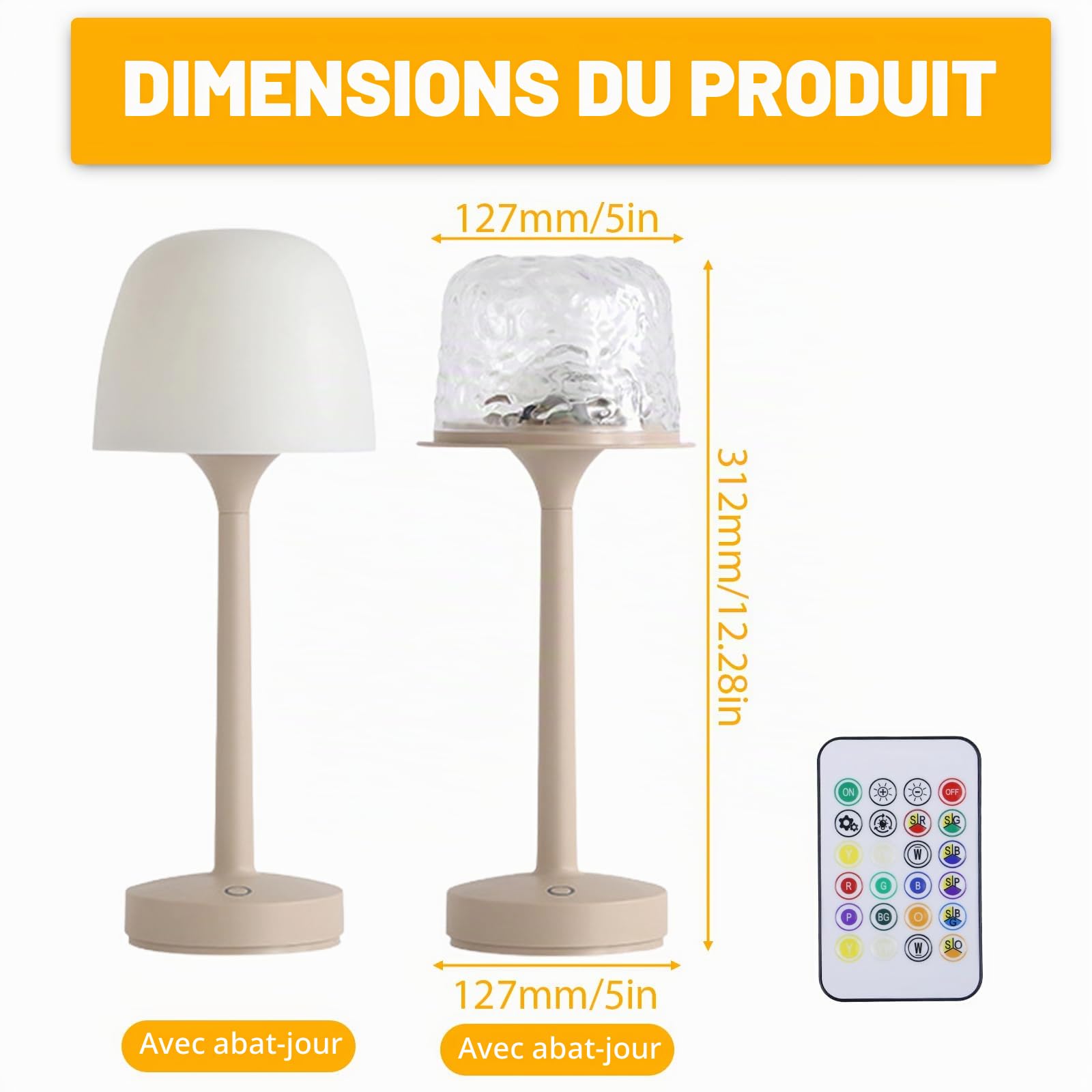 GBKDQQ Lampe de Douche SPA Étanche, Projecteur de Lumière avec 16 Couleurs d'Aurores Boréales, Télécommande, Batterie Rechargeable, pour Salle de Bain, Chambre et Salon