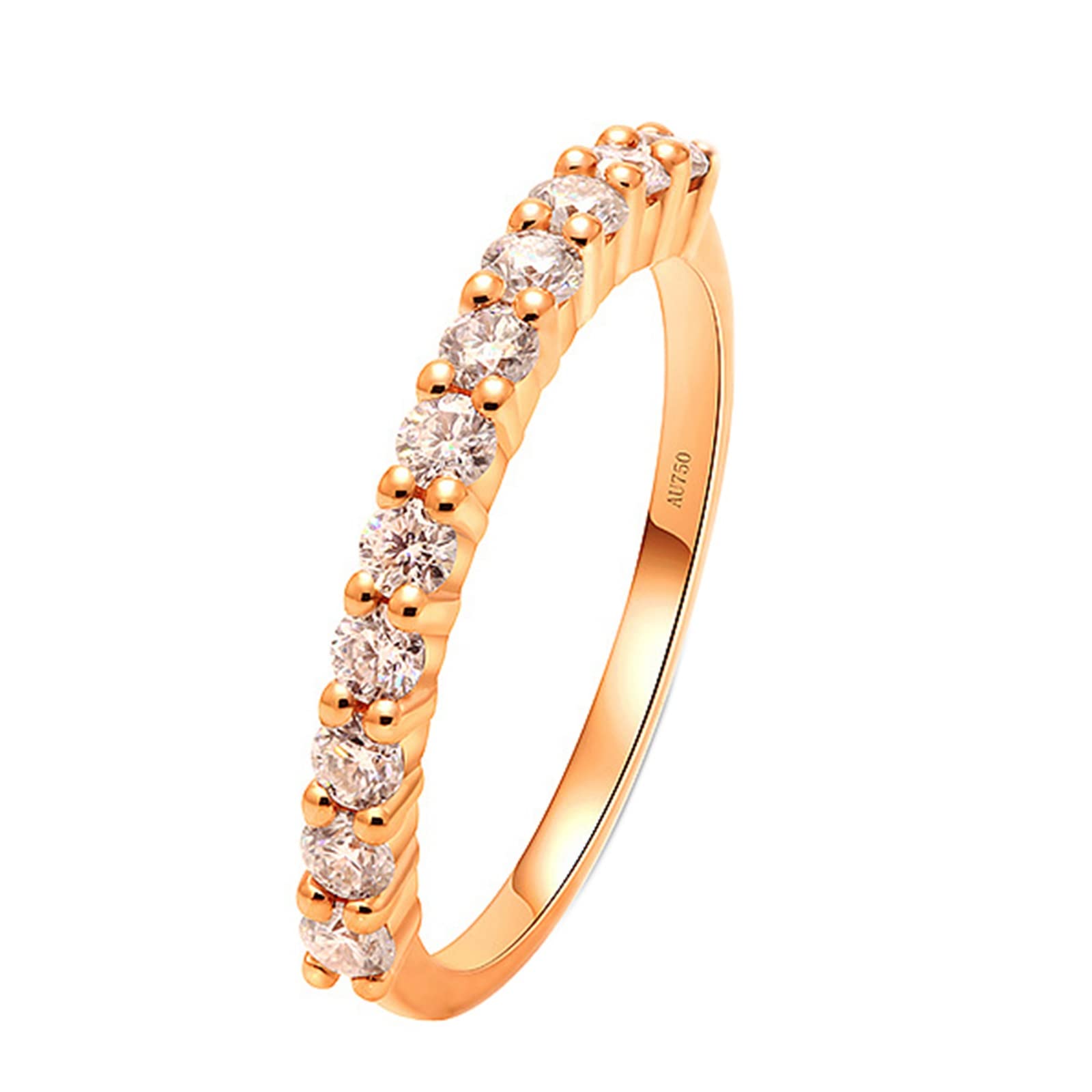 KnBoB Anillo de oro rosa de 14 quilates/18 quilates, apilable, 0,03 ct