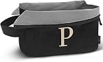 A-Z BAG Lightweight Toiletry Bag, Water-Resistant Personalised Makeup Bags with Embroidery Initial, Birthday Gifts for Women Men (J, Black)