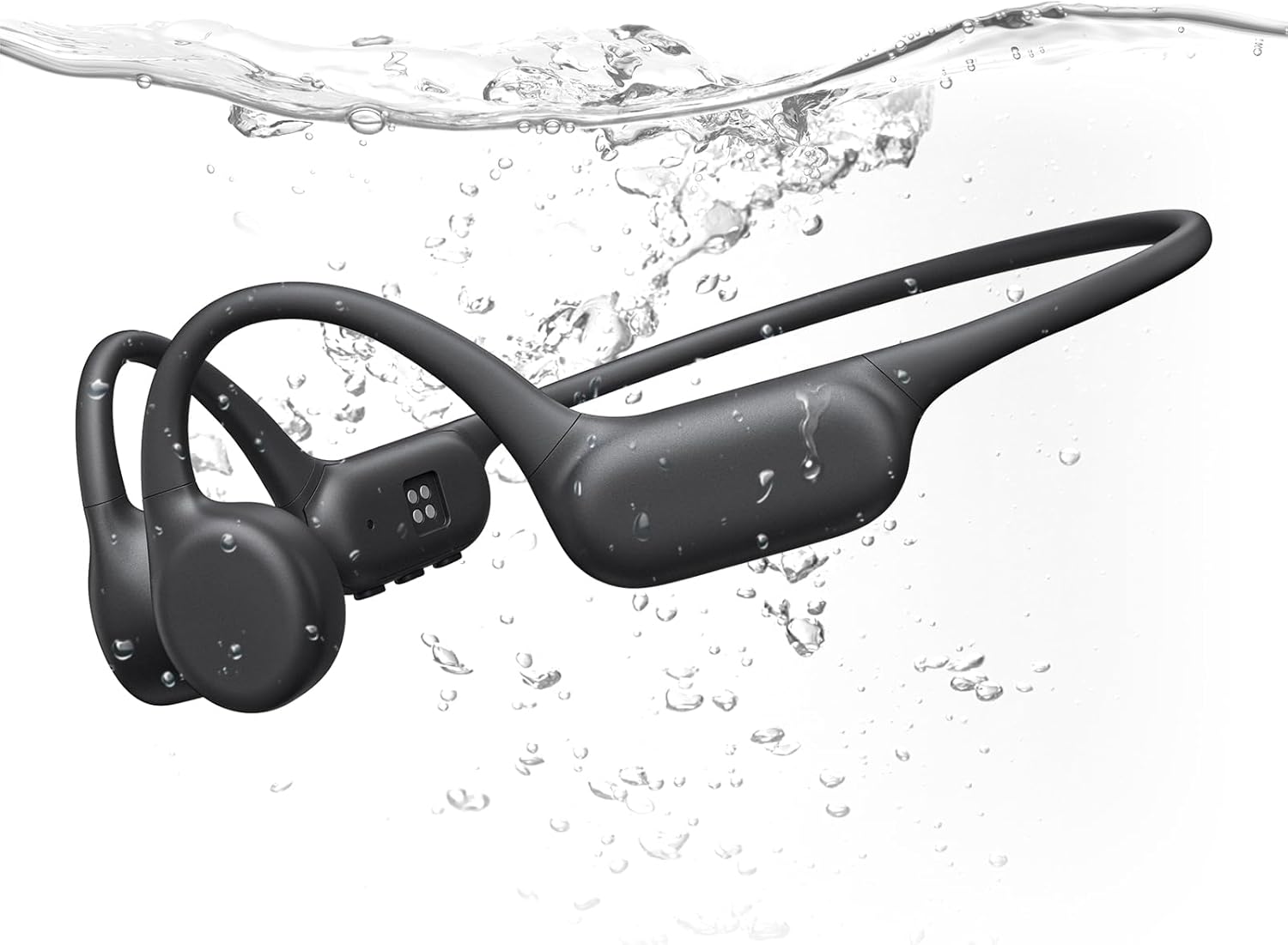 PSIER Bone Conduction Headphones IPX8 Waterproof Swimming Headphones Open Ear Headphones with MP3 Mode 32GB Memory Up to 8 Hours Playtime Bluetooth 5.4 Ear Buds Secure Fit for Running