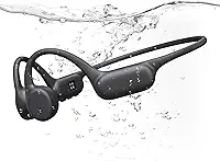 PSIER Fones de ouvido de condução óssea IPX8 à prova d'água para natação