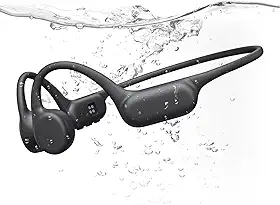 PSIER Fones de ouvido de condução óssea IPX8 à prova d'água para natação