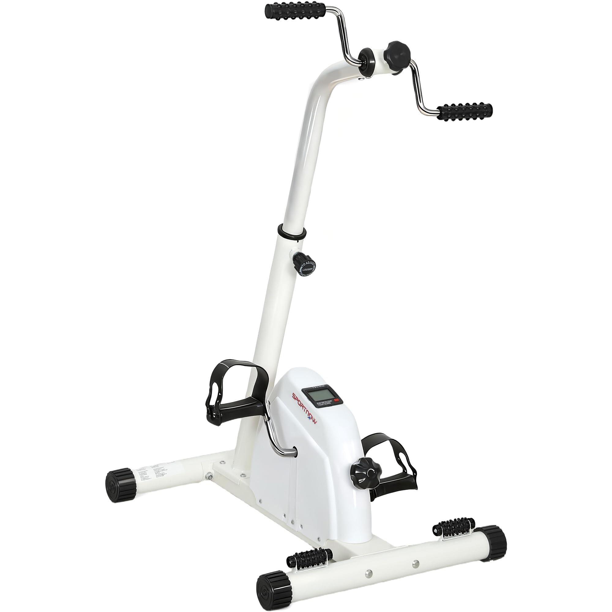 SPORTNOW Vélo d'entraînement pour la rééducation des bras et jambes, hauteur réglable, résistance ajustable, écran LCD, rouleaux de massage