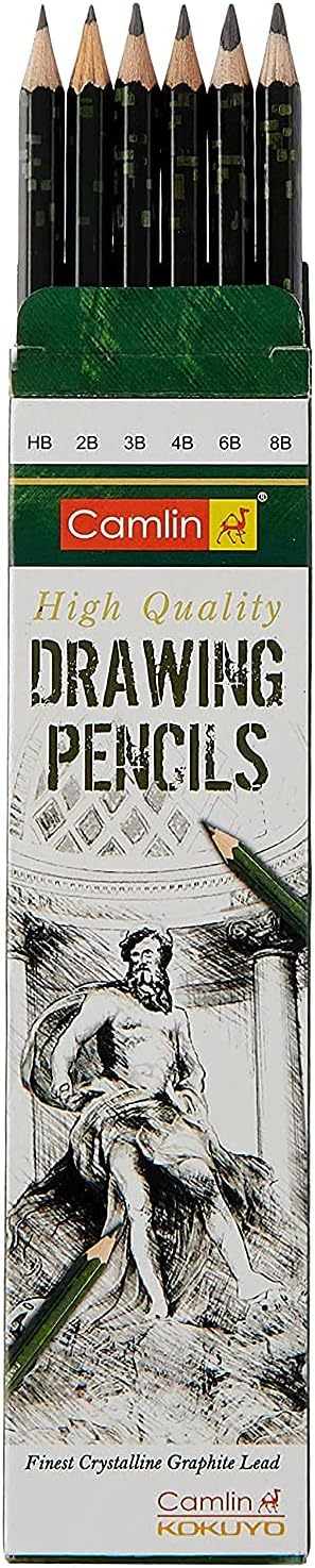 Camlin Kokuyo Drawing Pencil - Pack Of 6, Ink Black