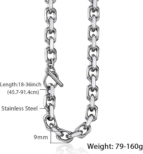 Miniatura 3 de Trendsmax Collar de acero inoxidable collar de cadena de eslabones Rolo para hombres y mujeres longitud de acero inoxidable ajustable personalizado