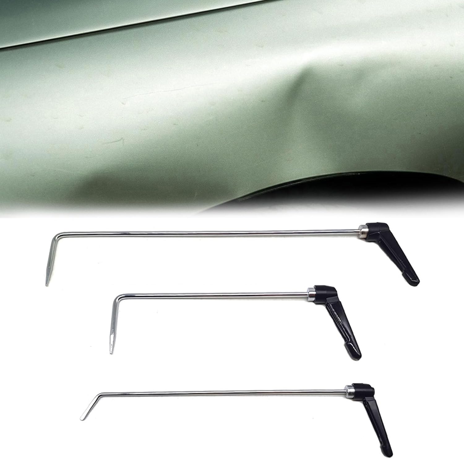 3pcs Rotatable Car Dent Repair Rod Hooks Professional Body Door Dent Removal Tool Dents Repair Rotating Hook