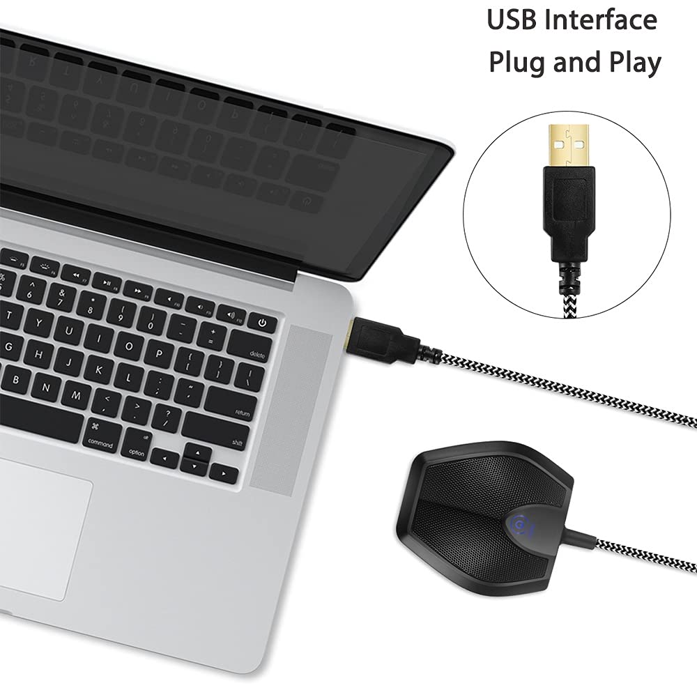 Microfono a condensatore USB omnidirezionale Microfono per riunioni, conferenze, Computer, Laptop, Studio vocale, Microfono