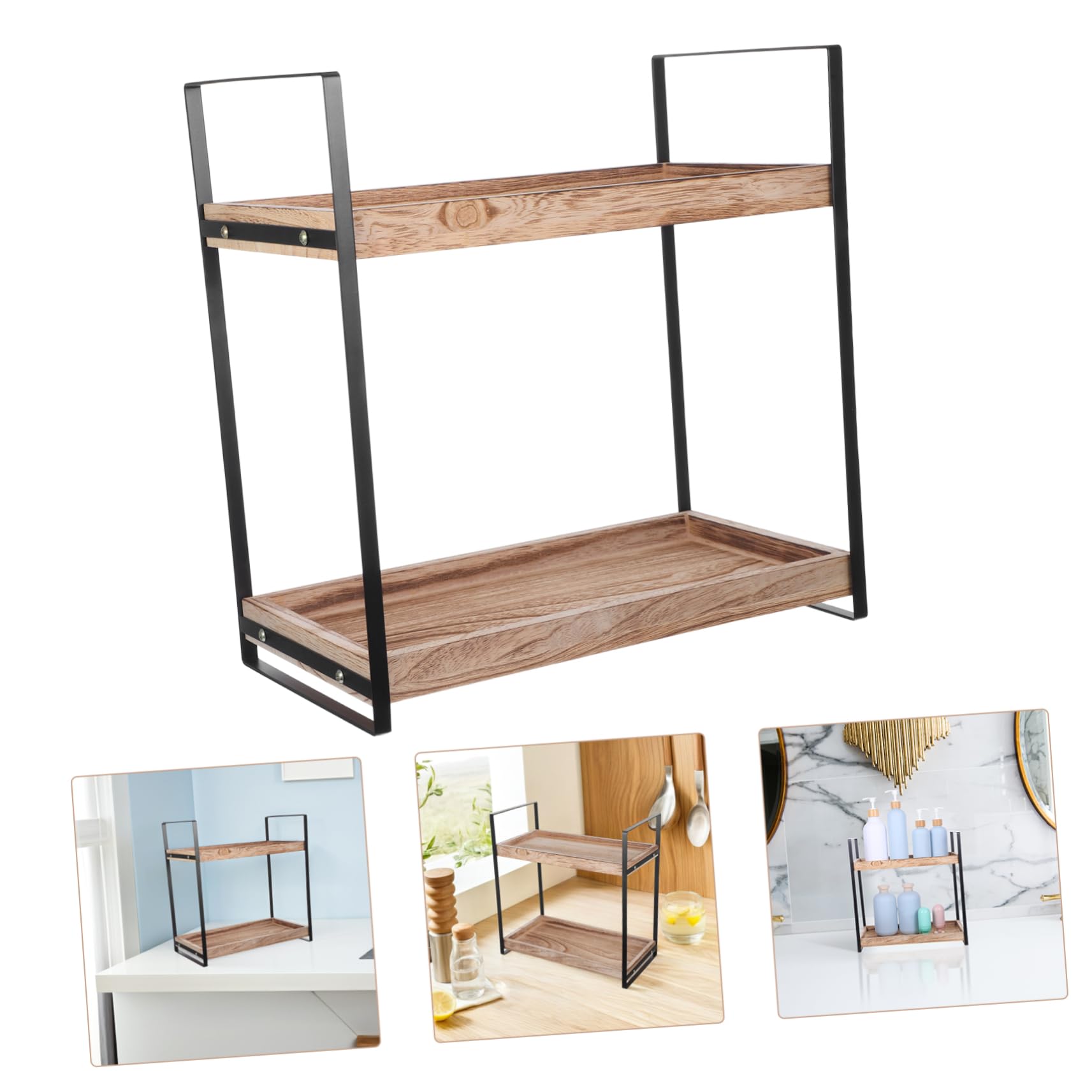 Stehendes Gewürzregal Aus Holz Für Küchentheke Regal Als Badezimmer-organizer Für Toilettenartikel Eckregal Zum Aufbewahren Von Kosmetik Und Dekor